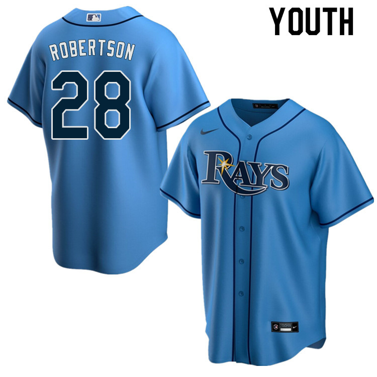 Nike Youth #28 Daniel Robertson Tampa Bay Rays Baseball Jerseys Sale-Light Blue - Click Image to Close